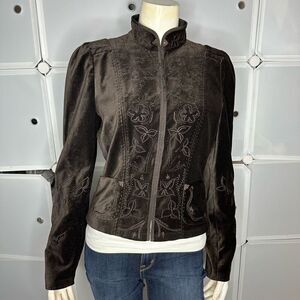 ELIE TAHARI Steampunk Victorian Embroidered Velvet Jacket Size Small